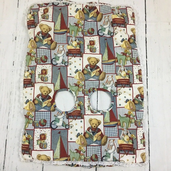 Vintage Handmade Shopping Cart High Chair Cover Teddy Bear Print - Picture 1 of 6